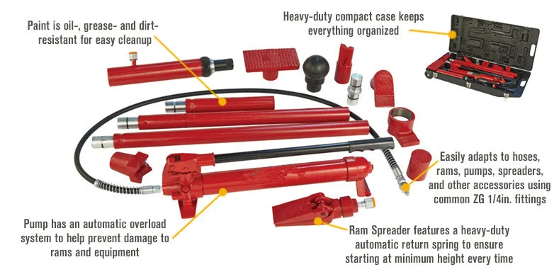 Good Quality 10 Ton  Heavy Duty Portable Power Set Repair Kit