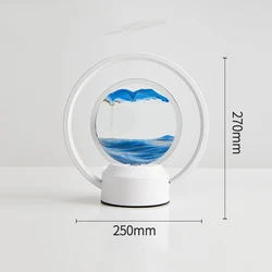 Quicksand Painting Ornament Led Table Lamp Moving Sand Art Picture Deep Sea Flowing Sand Frame Room Decor Light Bed Lamp