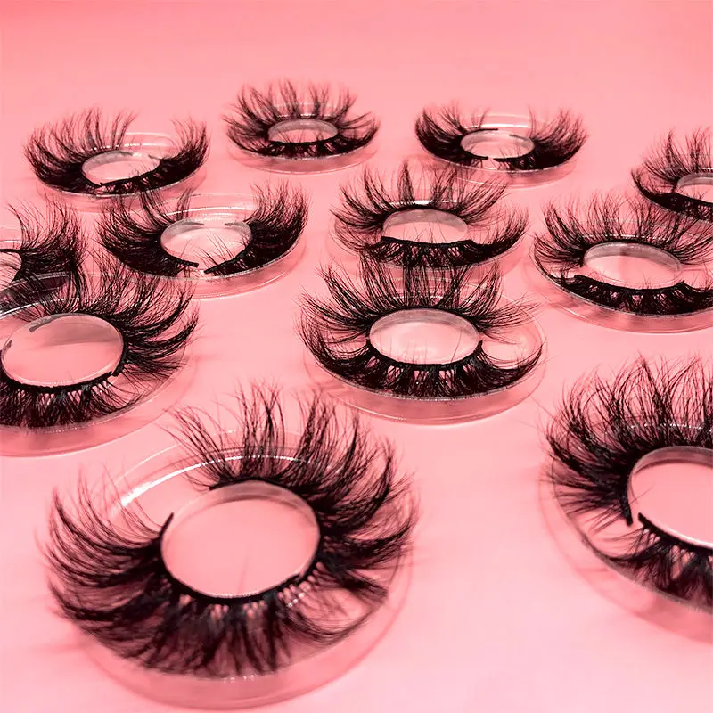 Jaunty Sky Factory Oem 100% Real Mink Fur Strip Eyelashes 3D 25mm Full Strip Eyelashes with Private Label Wholesale Vendor