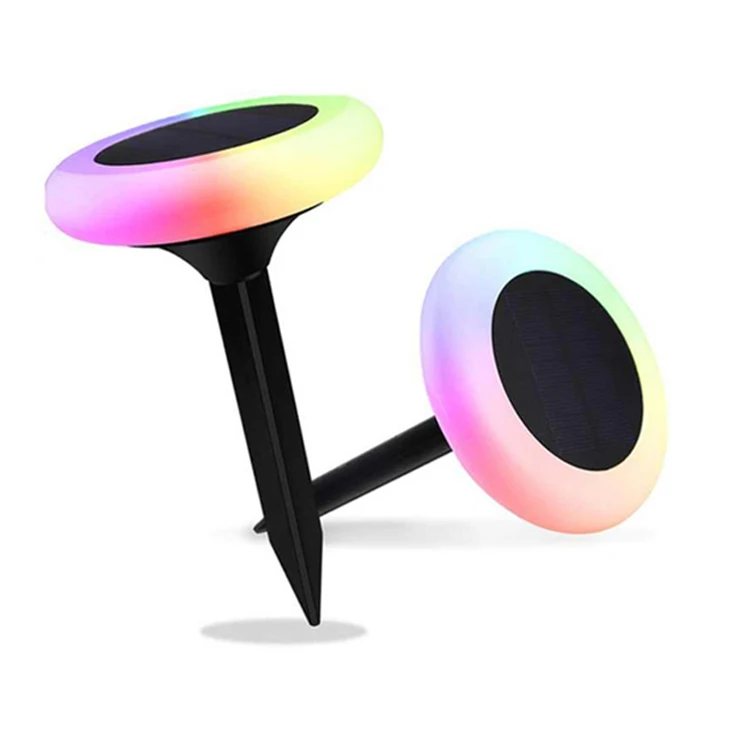 
 Hot sell energy-saving waterproof circular plug-in lamp LED color decorative lamp buried lamp solar garden light  