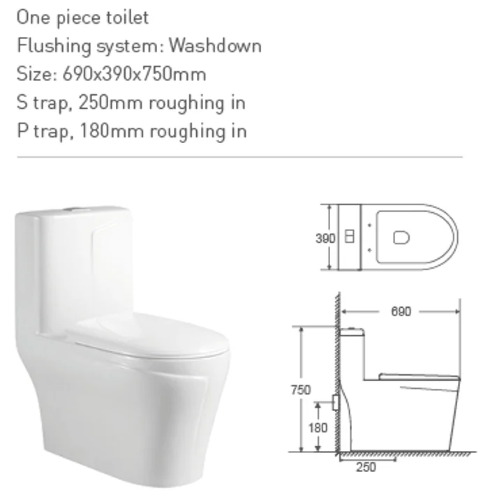 High quality Modern Round Sanitary Ware Toilet Washdown Flushing round Shape Washdown One Piece Toilet Bathroom