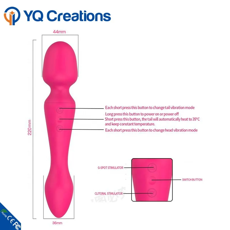 New Arrivals Sex Toy  Heating  Dual Motor Vibrator Rechargeable  Wand Massager