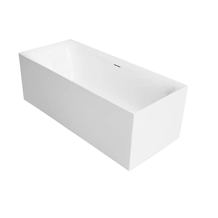 KMRY Hotel Home Use Luxury Modern Pure White Rectangle Bathroom Freestanding Acrylic Shower Bathtub Bath Tub