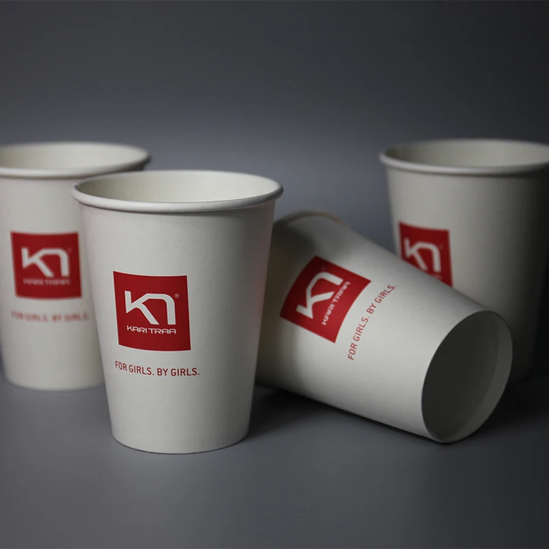 Disposable Double Wall Custom Logo Printed Paper Cups Plastic Free 12 oz biodegradable coffee cups paper cup