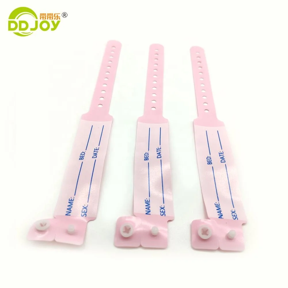 PVC Medical Patient Identification Bracelet Disposable Hospital Wristband for Mother and Baby Promotional Size for Wristband