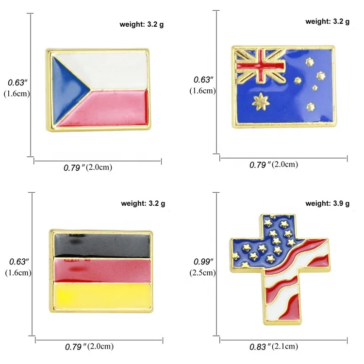 Italy Country Flag Enamel Pin In Stock National Metal Crafts Lapel Brooch Pins Tourist Travel Souvenir Event Promotional Gift