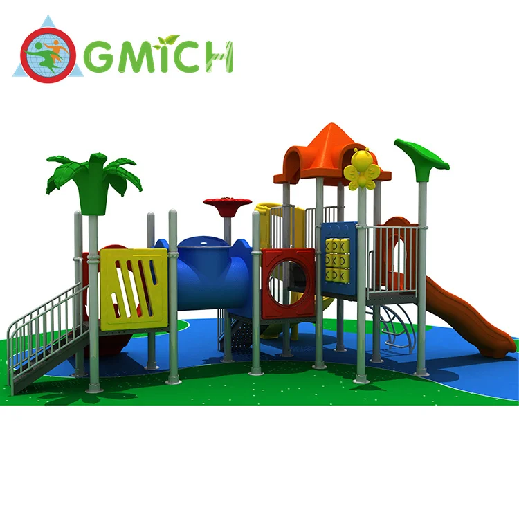 JMQ-001021A Modern Outdoor Playground Equipment Plastic Slide Modular Gym & Playhouse Fun Games & Toys for Kids to Play Exercise