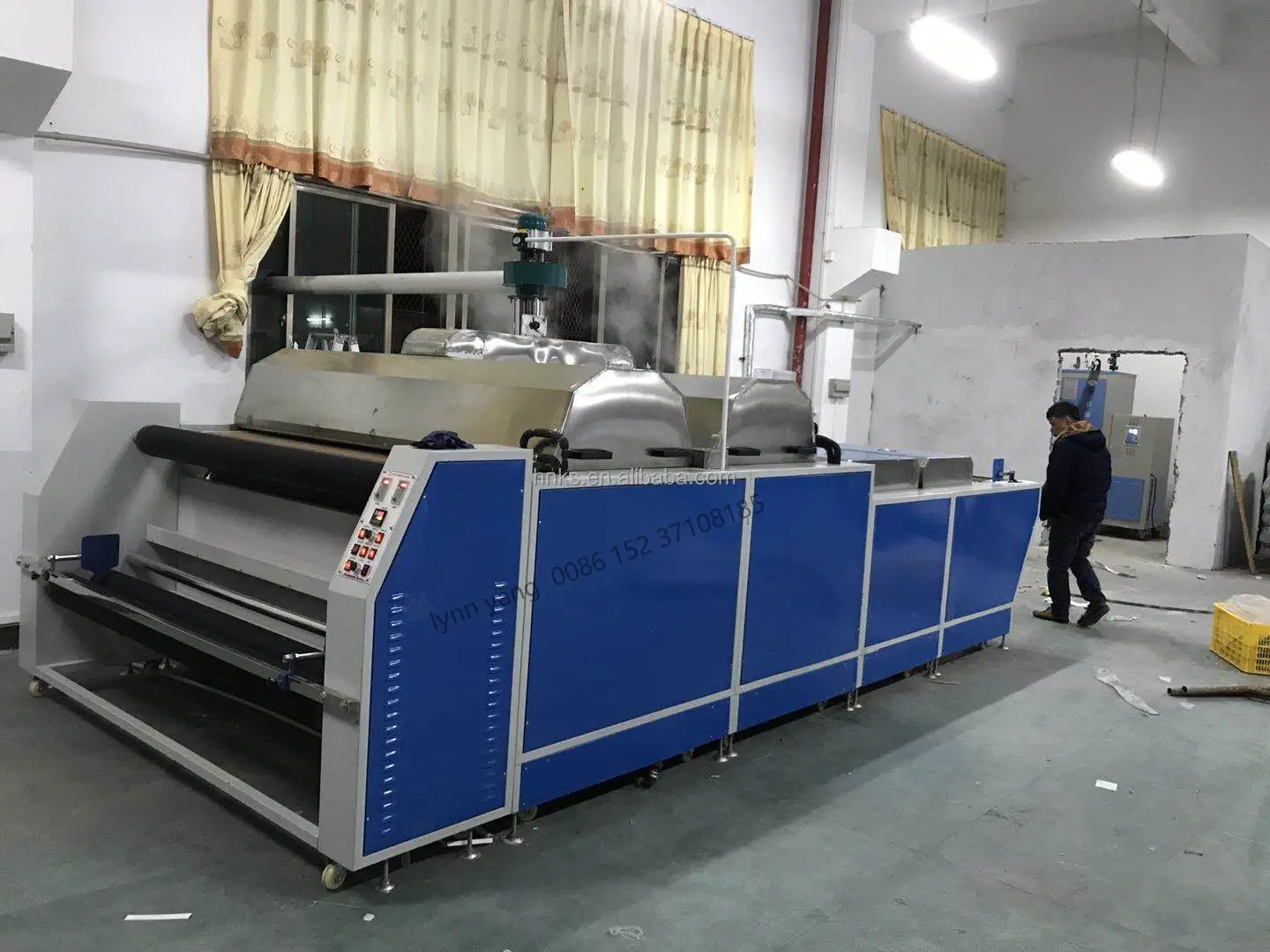 Industry Knitting Fabric Steam shrinking inspect machine Fabric heat setting stenter machine Steam shrinking inspection machine