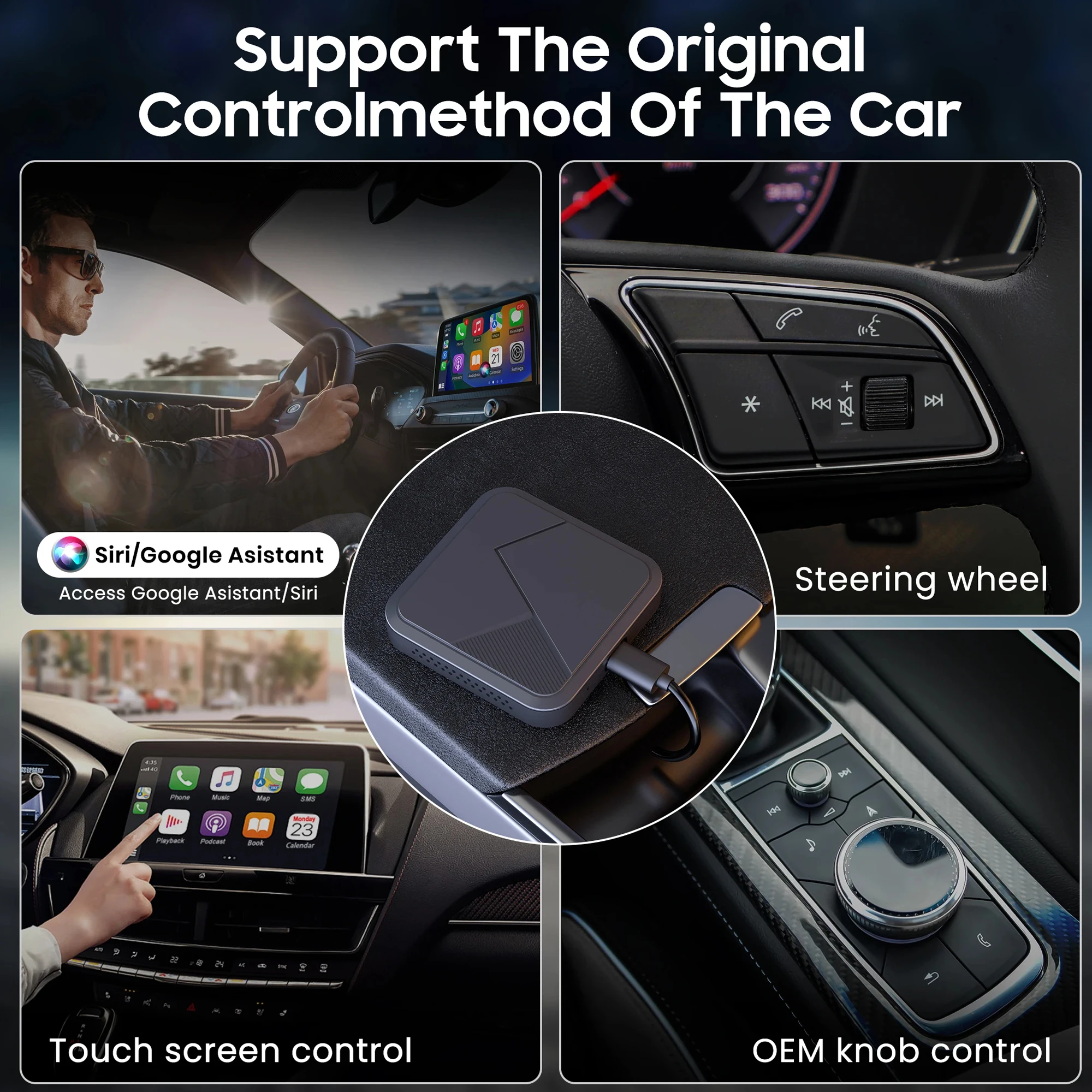 OEM kowanbox 2.0 carplay module wireless adapter streaming mini ai box 2 in 1 portable carplay auto dongle