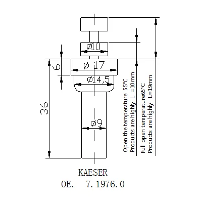 
air compressor parts KAESER 7.1976.0 - controls and regulates oil temperature of air compressor 
