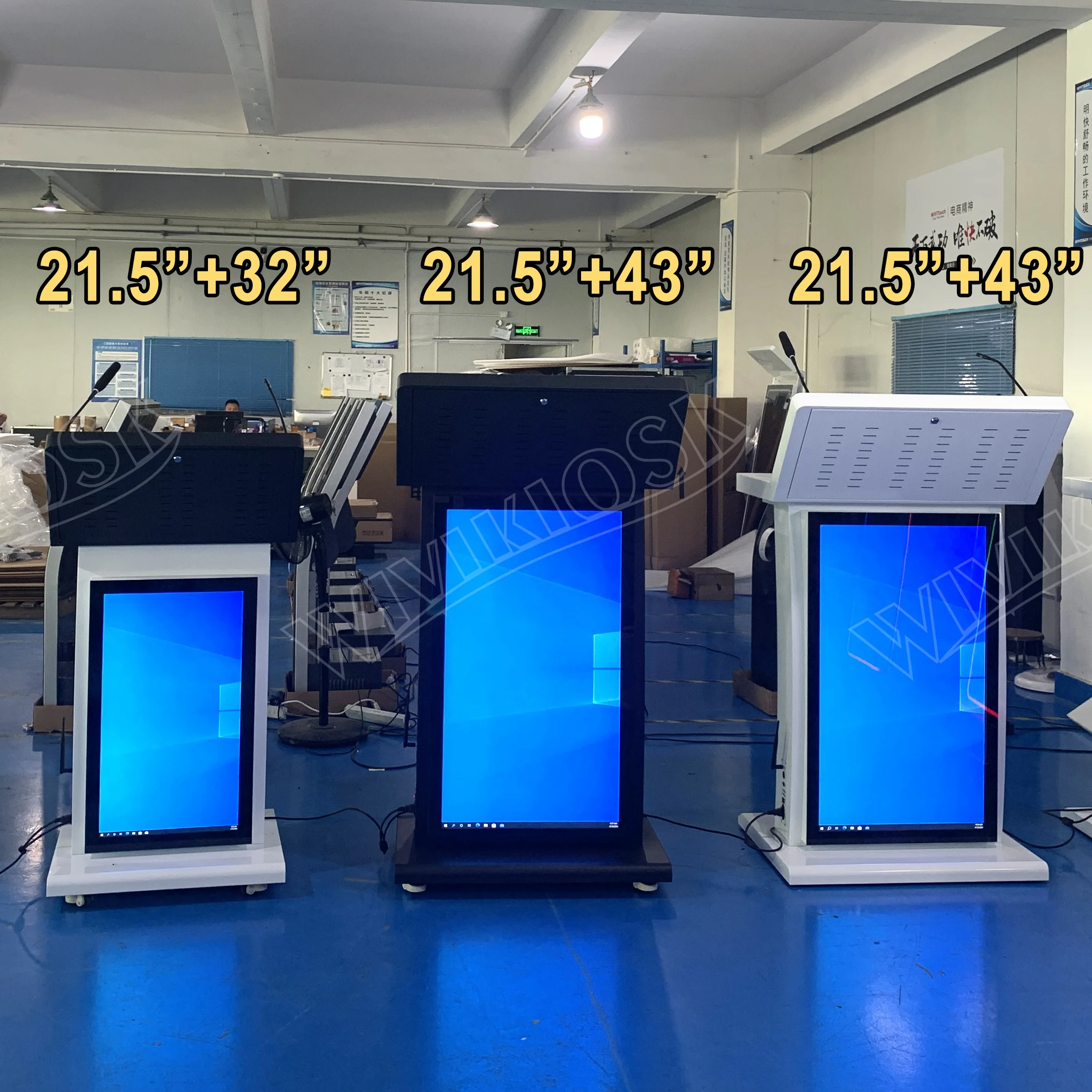 Touch Screen Multimedia Table Android LCD Smart Digital Podium Kiosk with Interactive Mic & Computer for Conferences