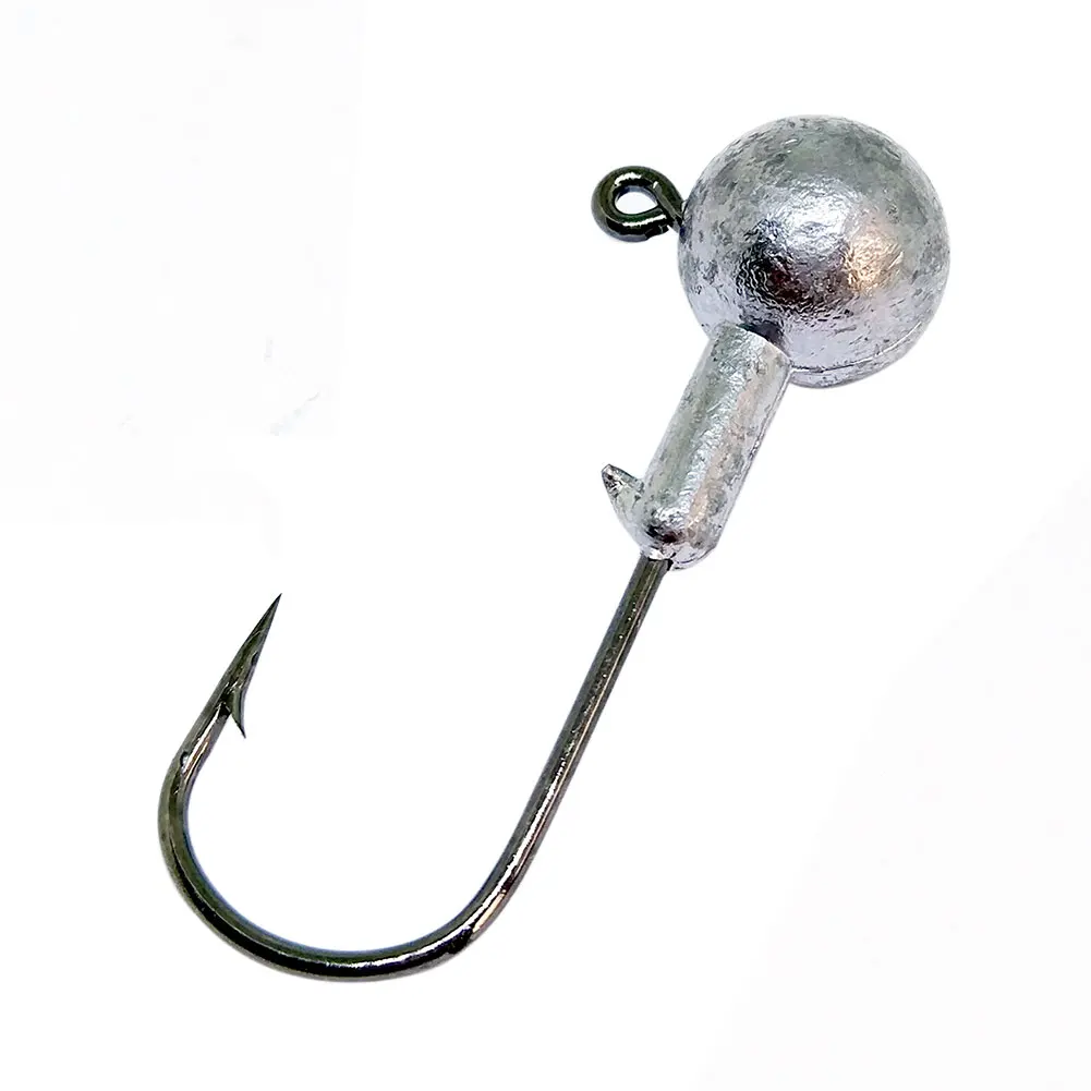 100 Pieces Bulk  Fishing Unpainted Jigheads  Lead Jig Head Fishing Hook Jig Hooks For Soft Baits Worms Carbon Steel Fishhook