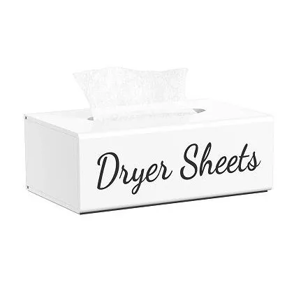 Acrylic White Color Dryer Sheets Storage Container tissue Box Dryer Sheet Holder with Magnetic