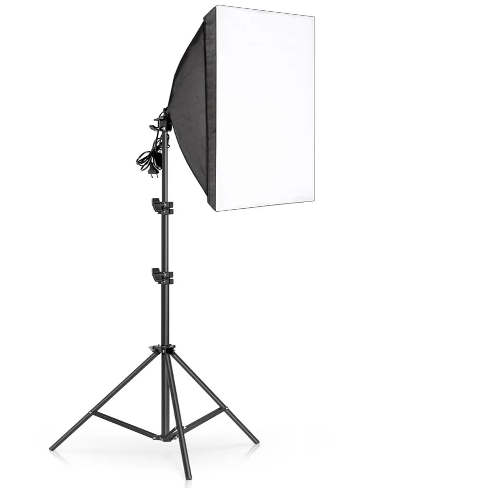 Софтбокс для фотосъемки 50x70 см, профессиональная световая система с лампочками E27, оборудование для фотостудии