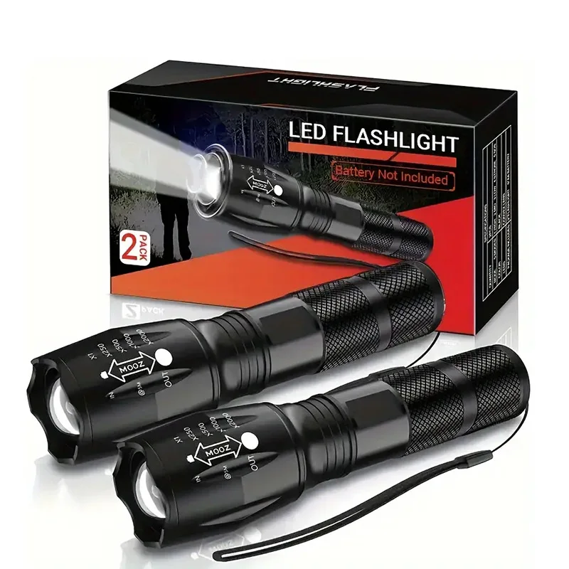 High Power Emergency Waterproof 100000 Lumens Zoom Powerful Tactical Portable LED Flashlights Torches Made in China