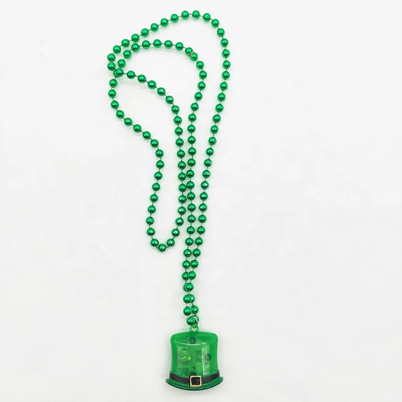 
2021 new arrivals St Patricks Day accessories LED necklace flashing lighted necklaces for kids toys 