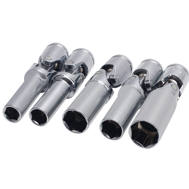 Universal Joint Rotary Spark Plug Extended Hex Socket 3/8 Drive Size 3 Sections 80mm