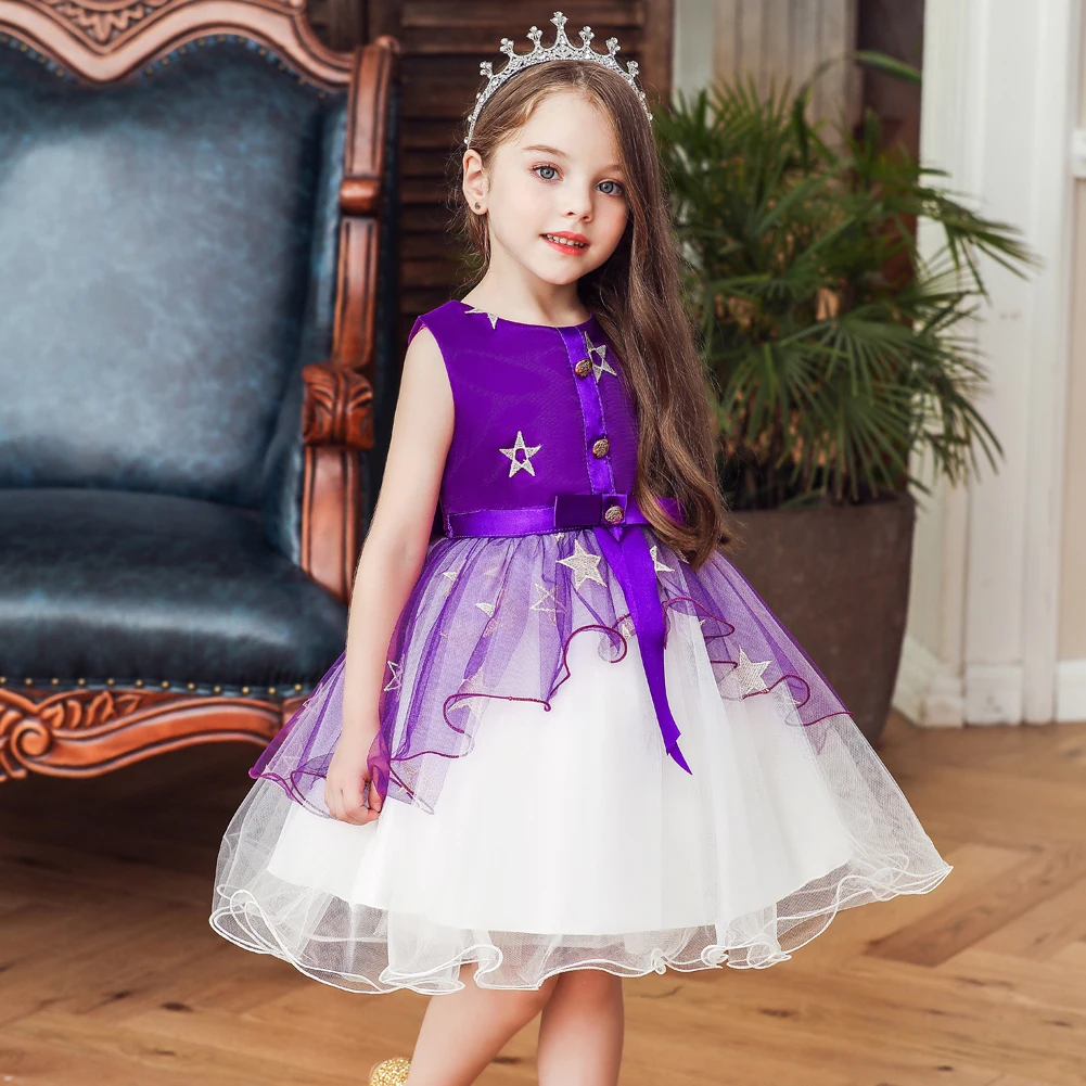 High quality Drop shipping Summer Dress for Children Party Wedding Dress Elegant Princess Vestidos Flower Girls Dress