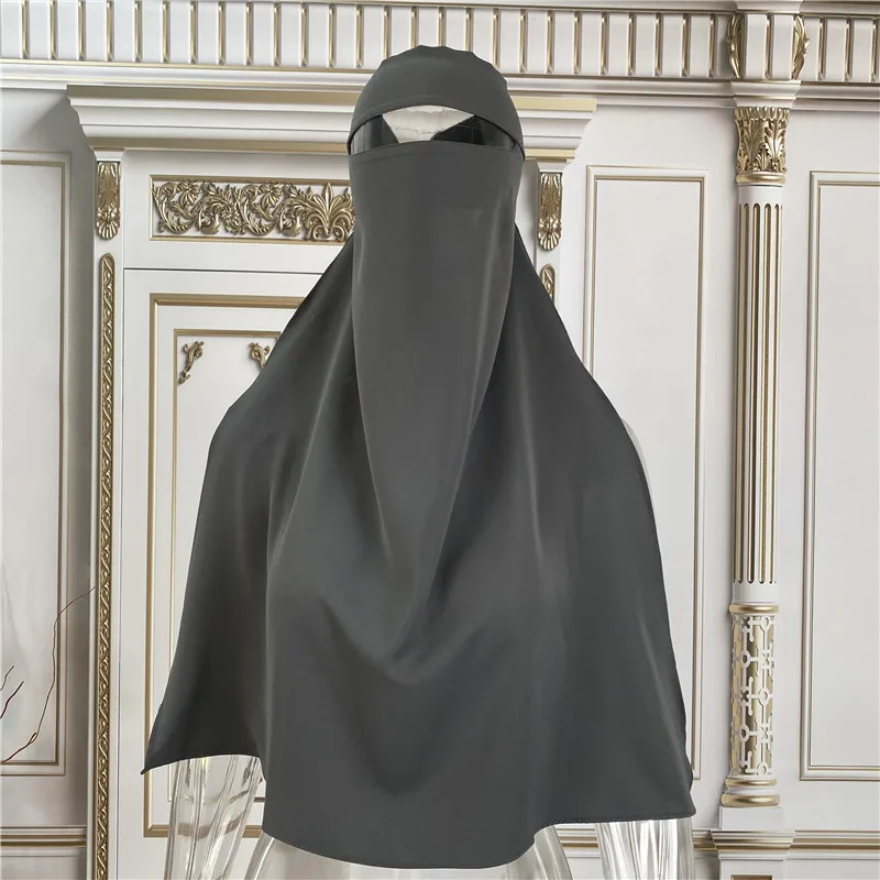 Hot Selling Niqab Islamic Clothing Nida Muslim Breathable One Layer Nida Face Veil Cover Saudi Prayer Khimar Hijab Niqab