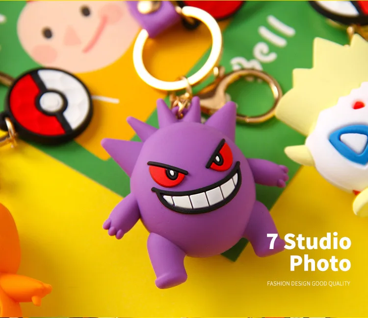 GP Pocket Monster Poke-Mon Pika-chu Keychain PVC Japanese Anime Keychains Anime Fans Gift