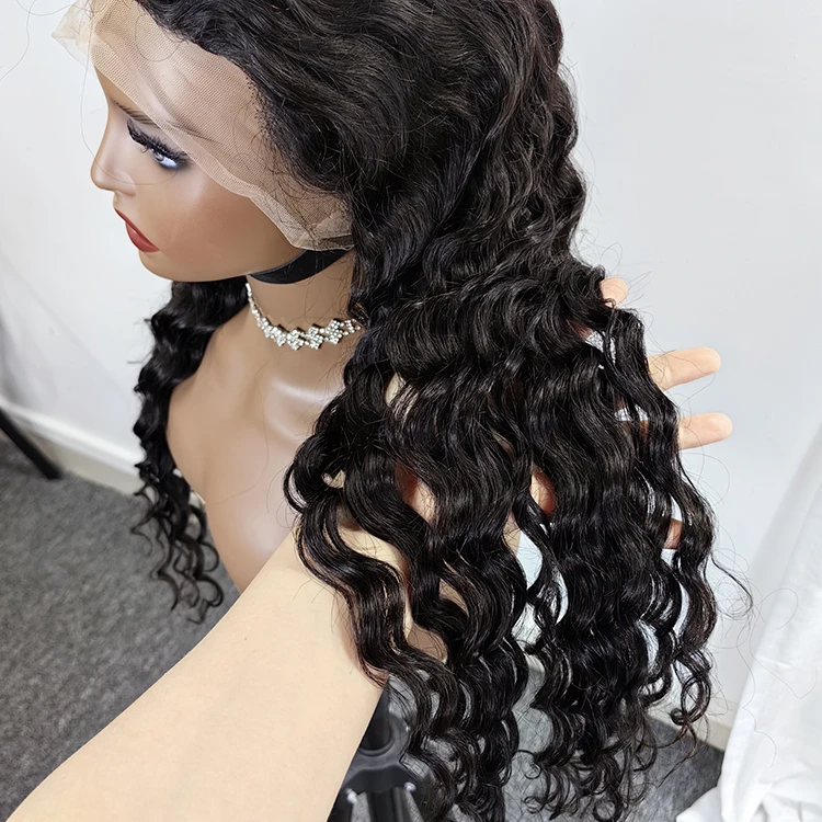 good quality raw human hair vendors wig factory hd transparent lace closure  natural wave wigs for women wholesale wigs