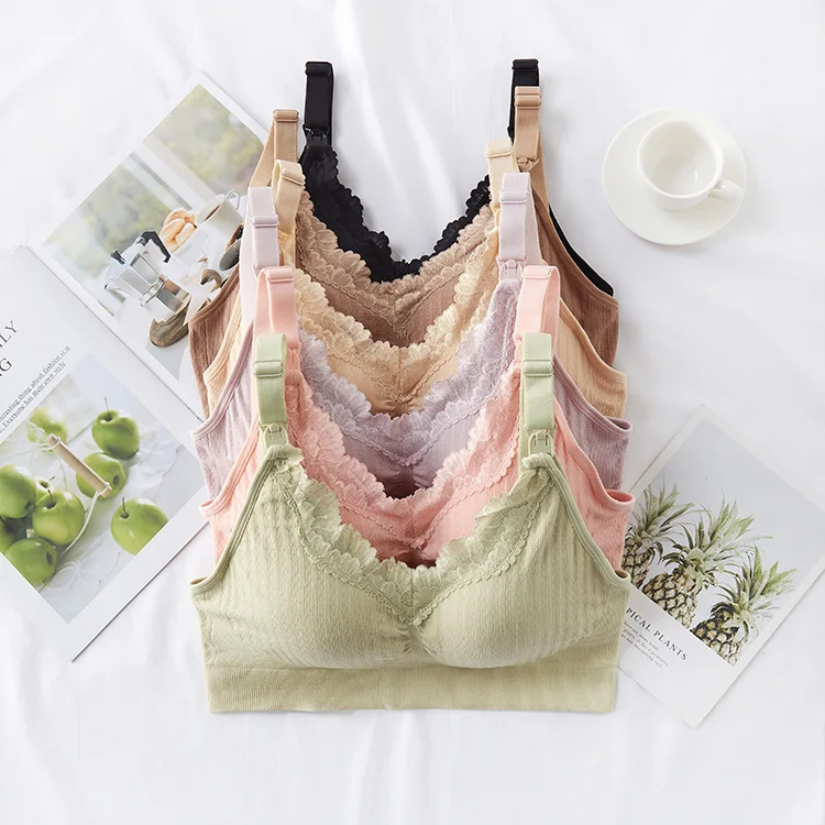 
Cheap Women Colorful Seamless Nylon Lady Maternity Breastfeeding Nursing Bra 