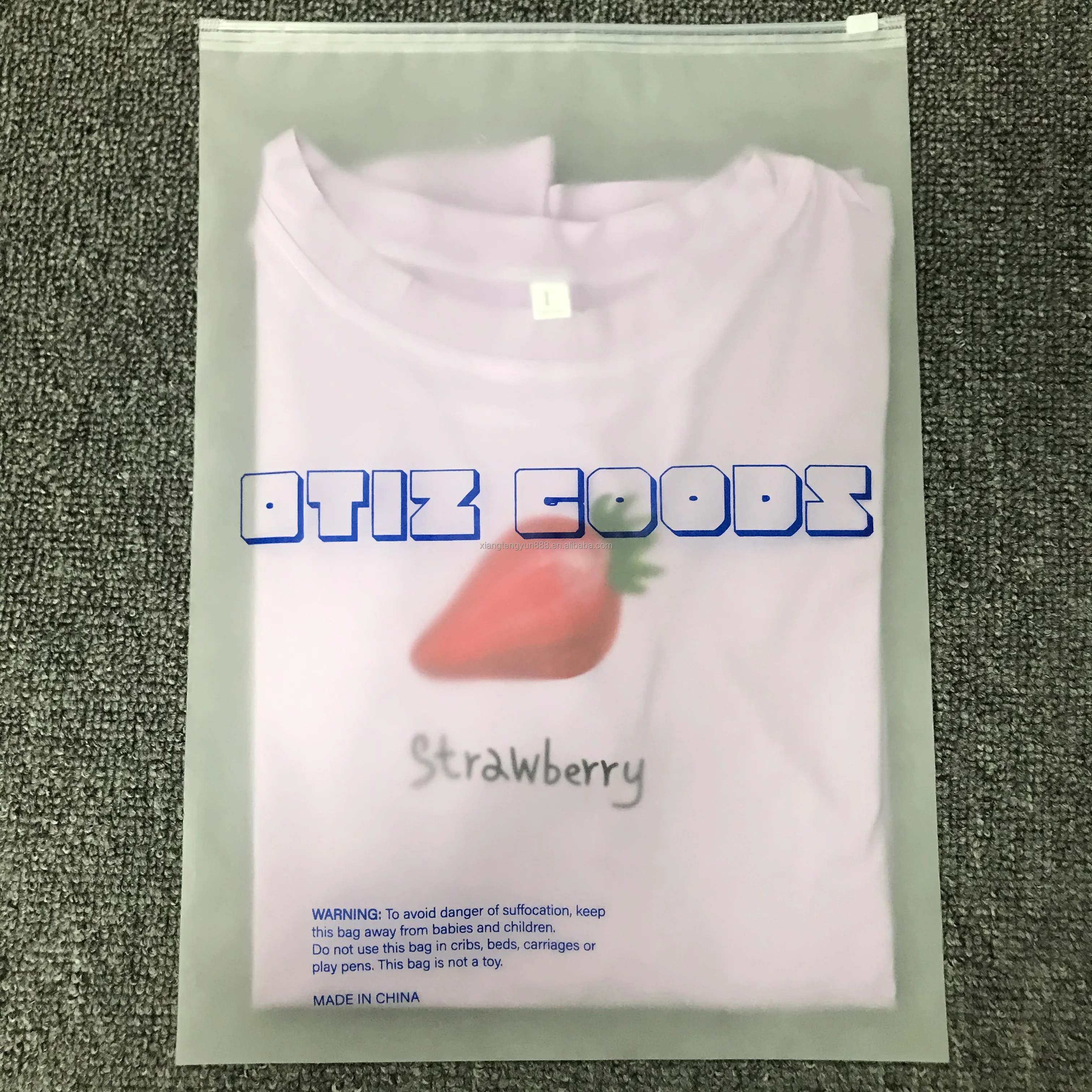 Printing Customized Matte Slider Frosted Plastic Packing Underdress Zipper Bag