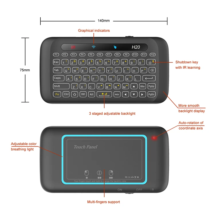 
Keyboards Mini Wireless Android TV Box Remote Control Air Mouse Mini keyboard Fly Air Mouse with USB for Tablet PC Smart TV 