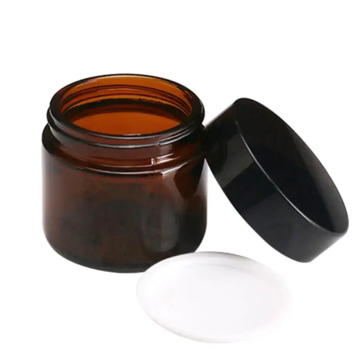 Wholesale Luxury Empty 50g Color Body Cream Cosmetic Jar Custom Frosted Glass Containers Small Cream Glass Jar