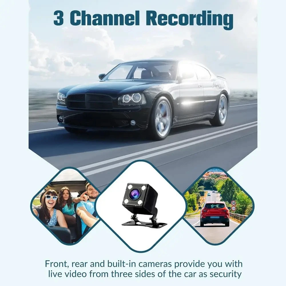 1080P Car Camera High Definition 1080P Driving Recorder Car Camera Auto Black Driving Recorder Loop Recording Car Cam For Travel