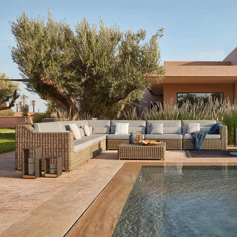 Garden cane garden table sofa set patio furniture wicker rattan outdoor furniture garden sets outdoor furniture