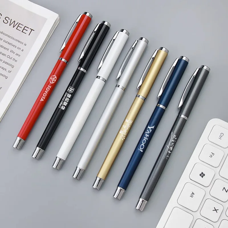 Promotional Gift Custom Logo High Quality Cheap Slim Metal signature Gel Pen