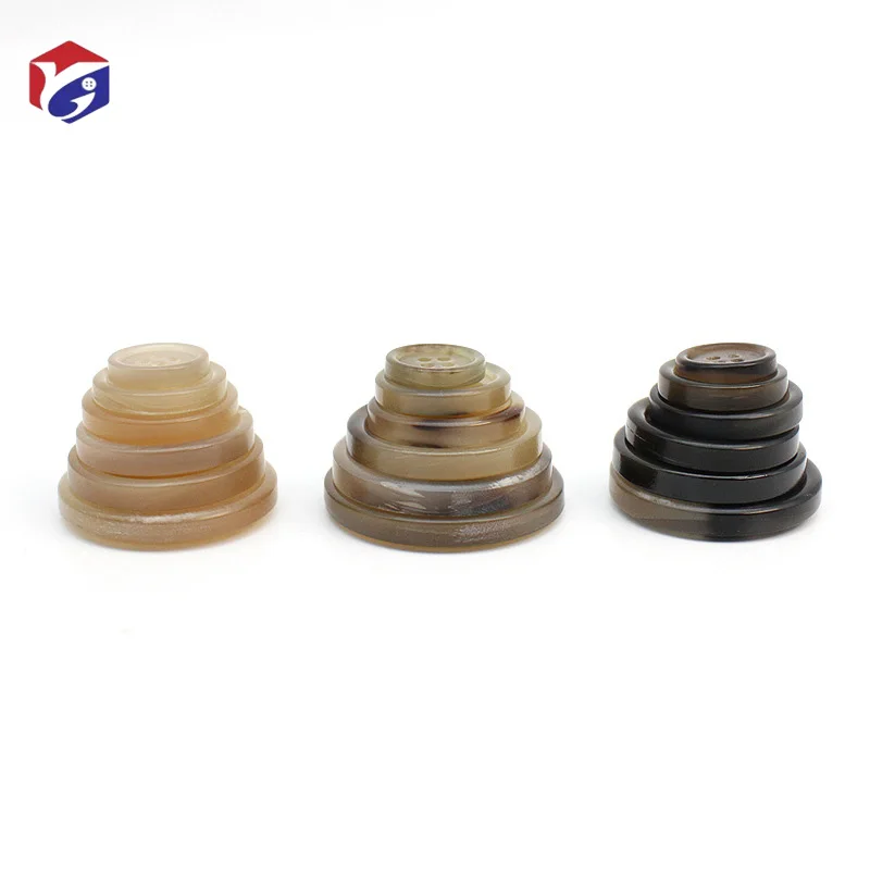 Wholesale High Quality 4 Holes Natural Horn Bone Buttons for Coat Overcoat Shirt Men Suit Real Buffalo Horn Button