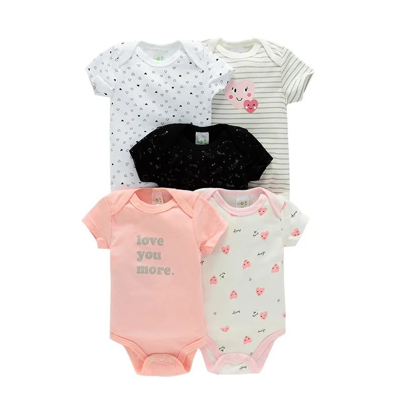 Summer new short-sleeved cotton baby romper 5-pcs kinds children clothes unisex bodysuit wholesale RT0032