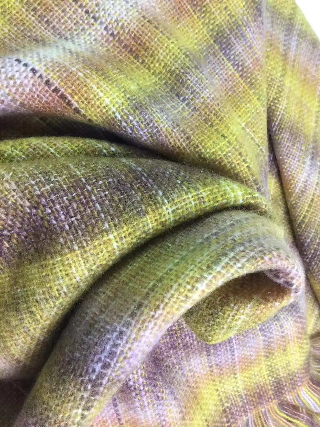 Fashionable soft scottish plaid tartan acrylic throw blanket