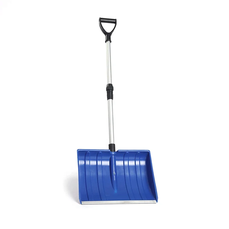 High quality snow shovel pusher garden tool set snow shovel plastic blade with adjustable aluminum handle