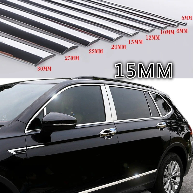 Sealing Strip Chrome Molding Chrome Automotive Trim DIY Car Protector Bumper Guard Soft PVC Trim Lines For Automotive Industry