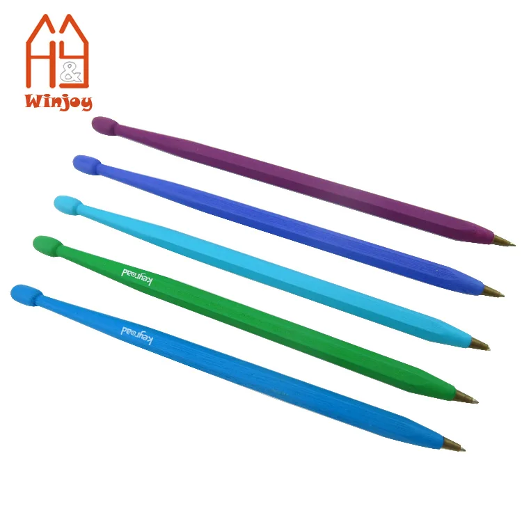 Custom promotional wooden ball pen,drumstick shape ballpoint pen with custom logo printing,black or blue ink.