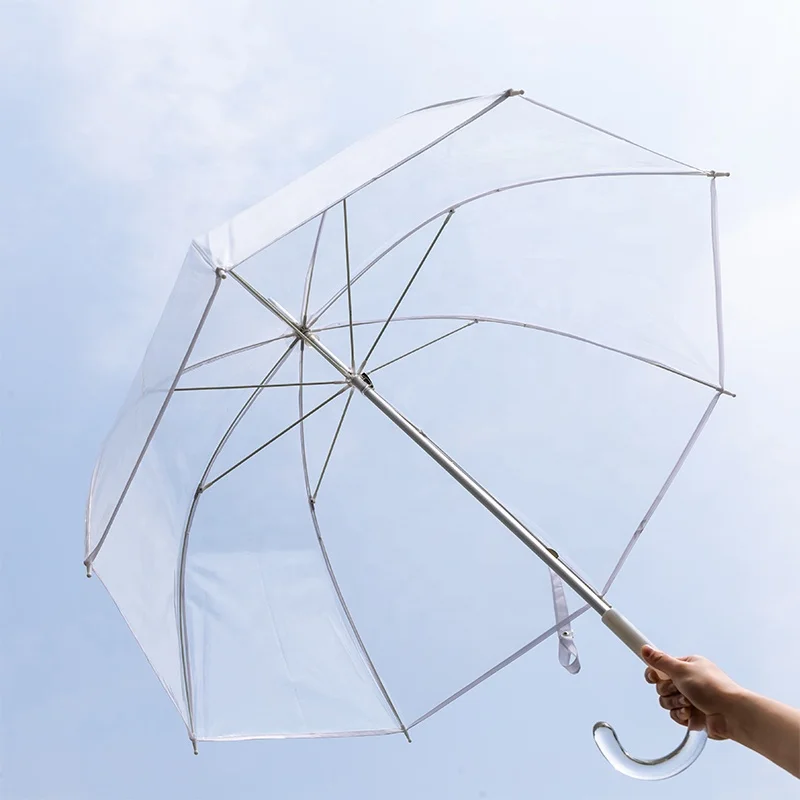 RST Rain Full Transparent Crystal Umbrella Dome Shape Custom Print logo Promotion POE Wedding clear Umbrella