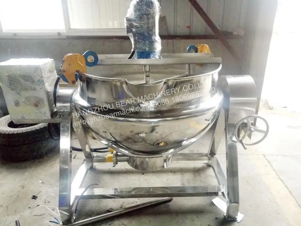 High Quality Tilting Steam Heating Jacketed Pot Automatic Wok Chili Sauce Making Machine Milk Boiling Machine Cooking Cutter