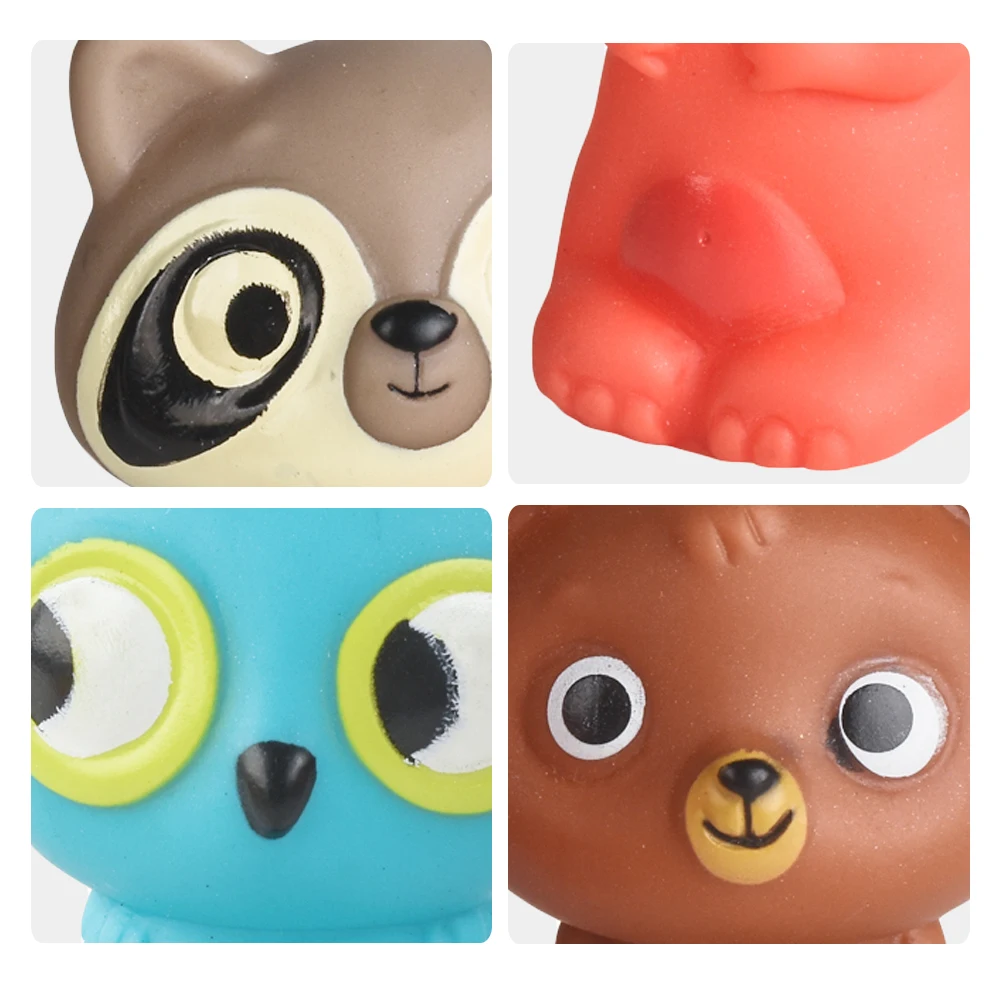  Kids Toys 2021 Educational Popular Finger Puppet 4 Pieces Cartoon Mini Custom Plastic Animal Puppets