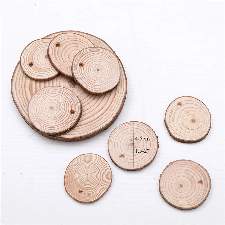 
Home rustic decor 50pcs unfinished predrilled wooden home decoration pieces 