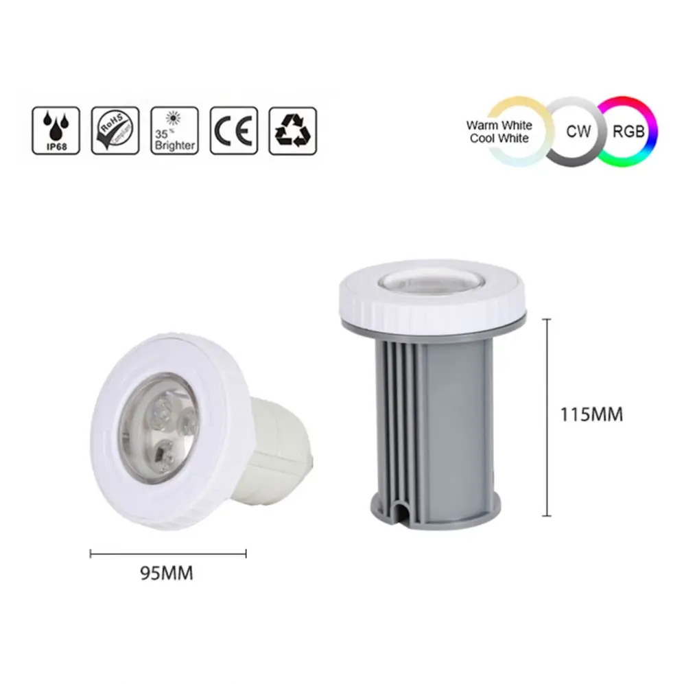 Hot Sale Pool Lights Ip68 Waterproof 12V Swimming Pool 3W RGB Led Underwater Light