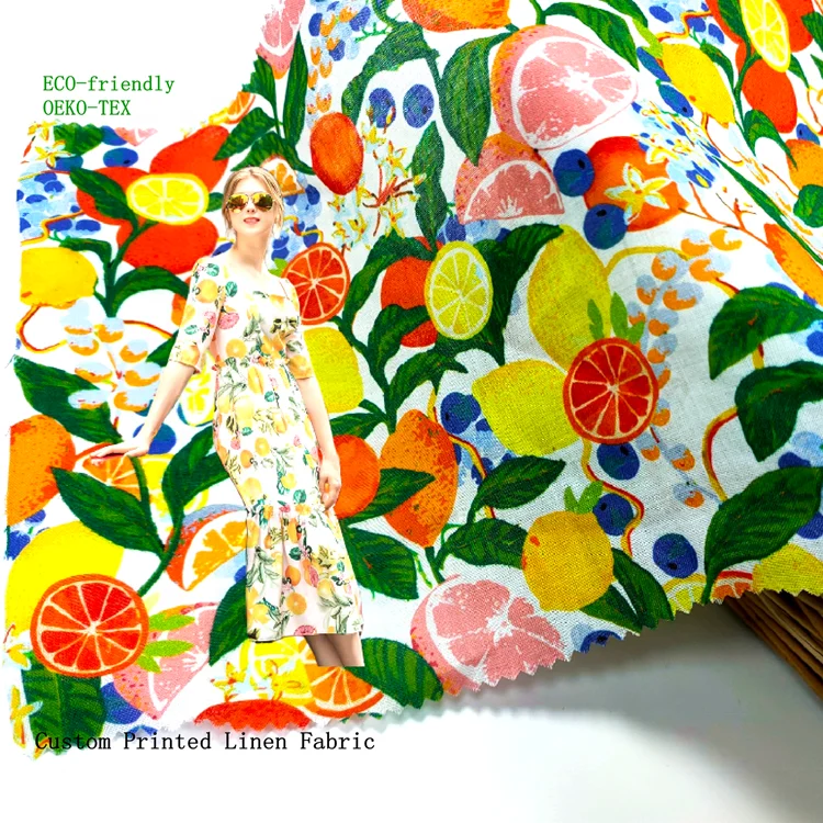 Нет минимальный объем заказа 160gsm цифровой дизайн белье с принтом под заказ ткань для платья блузки рубашка