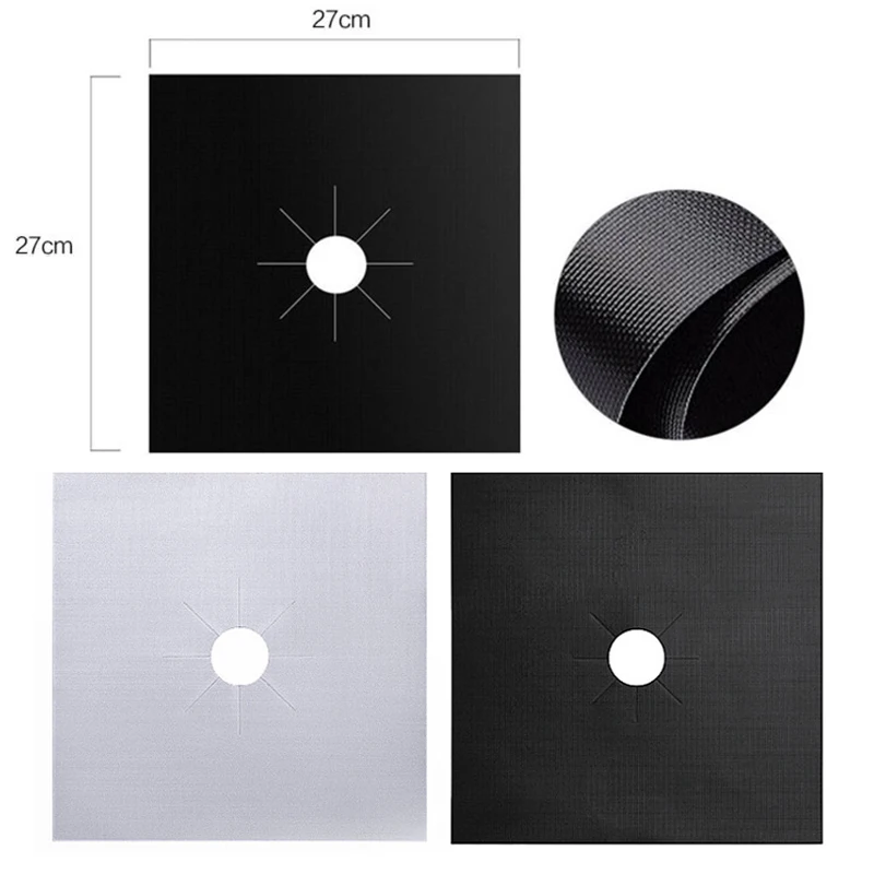 Fast Clean Liners Stovetop Range Burner Covers for Kitchen Cooking,Reusable 0.2mm Double Thickness PTFE Gas Stove Protectors