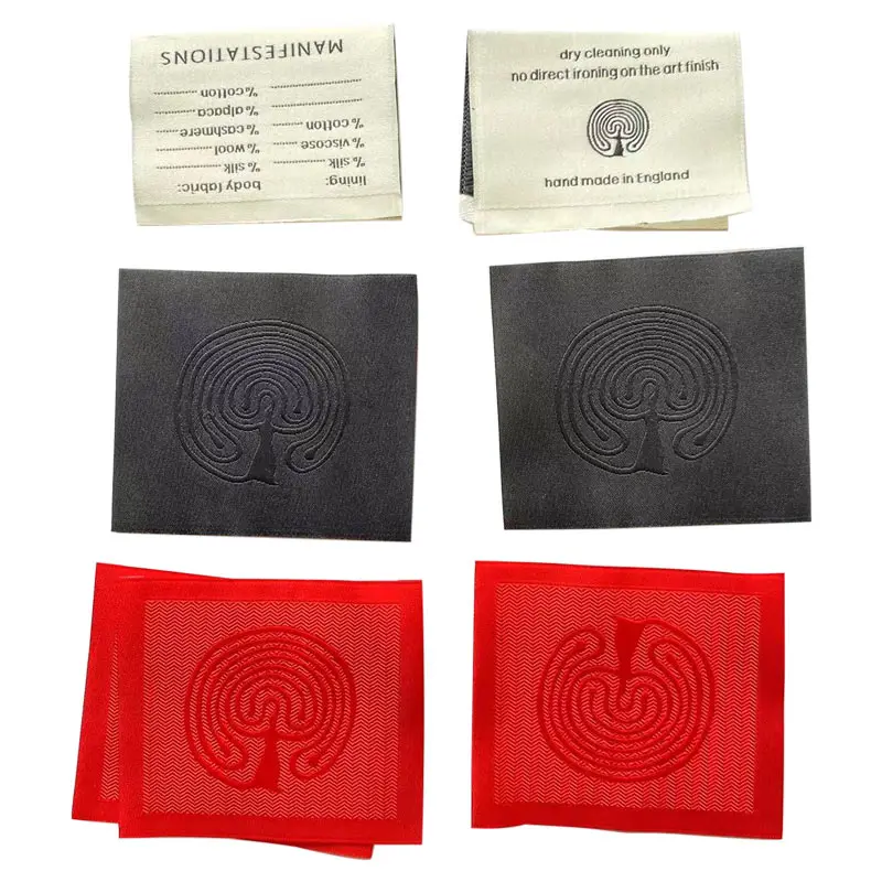 Custom End Fold Woven Clothing Labels - Woven Mark White Logo Cloth Fabric Garment Tags for Shirts of Bulk Suppliers