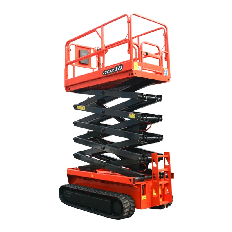 Qiyun 6m( 20ft) terrain Mobile mini electric drive self leveling crawler tracked scissor lift man lift platform for sale