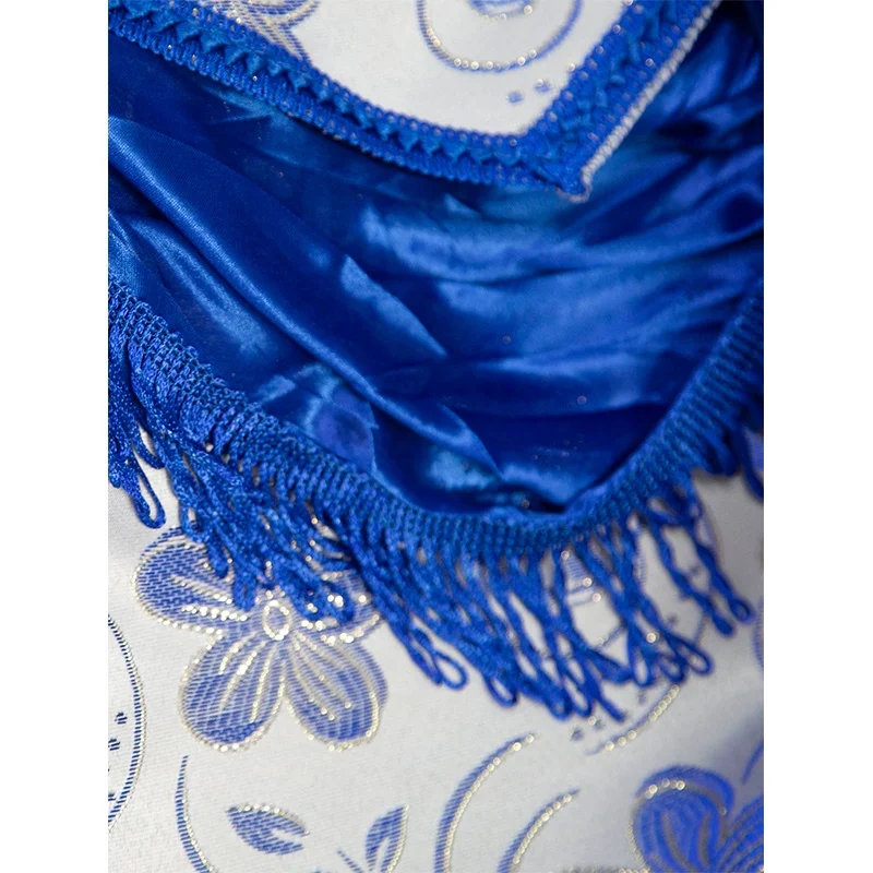 Multi-color luxury design jacquard window curtain panel with attached waterfall valance taffeta backing included for home