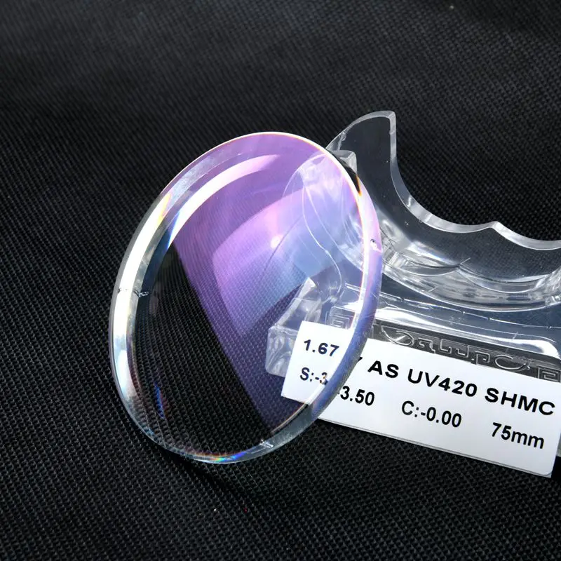 Wholesale 1.67 Anti Blue Light UV420 Blue Block Single Vision Optical Eyeglass Lens
