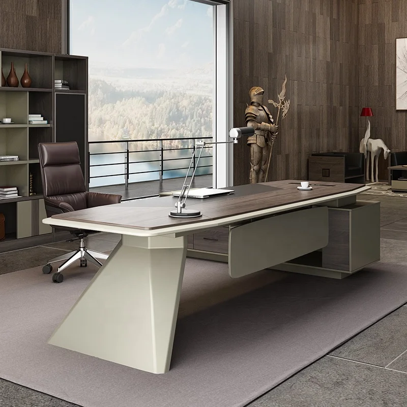 Luxury modern ceo L-shaped executive desk boss desk high-tech office furniture manager desk